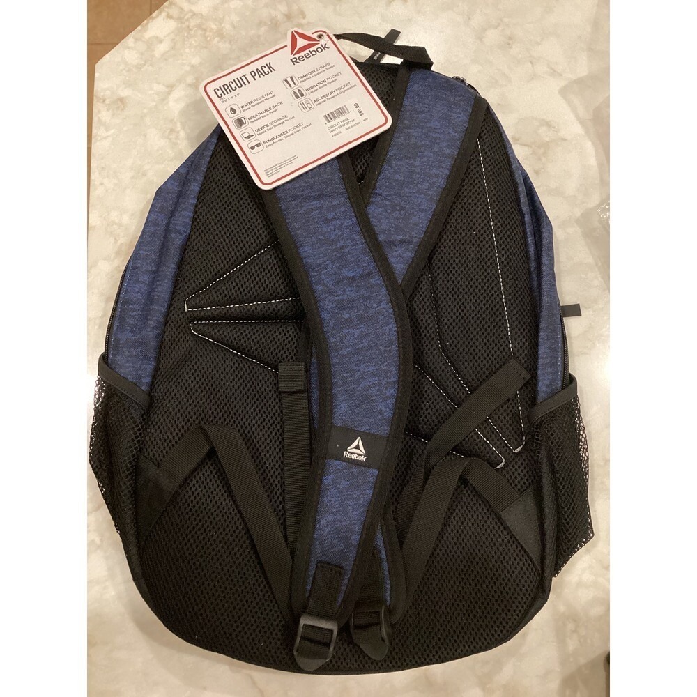 Reebok Circuit Pack Backpack Gym School Travel Bag Heather Blue - Picture 3 of 7